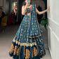 Lorenvalley Rama Pure Rayon Navratri Chaniya Choli, Complete With Sophisticated Printed Foil Work And Gamthi Patch & Lace Touch-Up | Swadesiicart