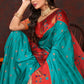 Lorenvalley Fashion Rama Soft Paithani Silk Woven Design Rich Zari Meenakari Weaving Saree - Swadesiicart