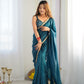 Lorenvalley Ready to wear Crush Tissue Silk Fabric Fancy Border Premium Lace Work Predrapped Saree - Swadesiicart