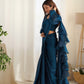 Lorenvalley Ready to wear Jimmy Choo Organza Fabric Border Lace Work Predrapped Saree - Swadesiicart