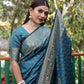 Lorenvalley Premium Bandhej Patola Silk Sarees with kanchi Borders and Contrast Zari Weaving borders Saree - Rama - Swadesiicart