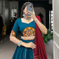 Lorenvalley Rama Pure Cotton Plain And Gamthi Patch Work With Gota Patti Lehenga Choli with Dupatta | Swadesiicart