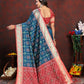 Lorenvalley Fashion Rama Patola Silk Woven Design with Zari Meenakari Weaving motifs Pallu Saree - Swadesiicart