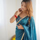 Lorenvalley Ready to wear Crush Tissue Silk Fabric Fancy Border Premium Lace Work Predrapped Saree - Swadesiicart