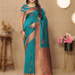 Lorenvalley Fashion Rama Soft Silk Copper Zari weaving Design Saree - Swadesiicart
