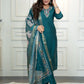 Lorenvalley Fashion Rama Roman Silk Hand Work Kurta Pant with Dupatta - Swadesiicart