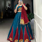 Lorenvalley Pure Cotton Rama Plain And Gamthi Patch Work With Gota Patti Lehenga Choli with Dupatta | Swadesiicart