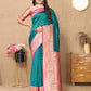 Lorenvalley Fashion Rama Soft Silk weaving Design Rich Zari Weaving Saree - Swadesiicart