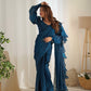 Lorenvalley Ready to wear Jimmy Choo Organza Fabric Border Lace Work Predrapped Saree - Swadesiicart