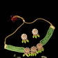 Mominos Fashion Johar Kamal Women's Pista Beads Pearls Gold-Plated Jewellery Set