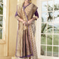 Vedant Vastram Litchi Silk Designer Banarasi Saree - Cream | Swadesiicart