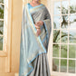 Vedant Vastram Litchi Silk Designer Banarasi Saree - Grey | Swadesiicart