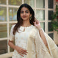 The52 White Women's Beautiful Viscose Jacquard Fabric Printed Work Straight Kurta Pant and Dupatta Set - Swadesiicart