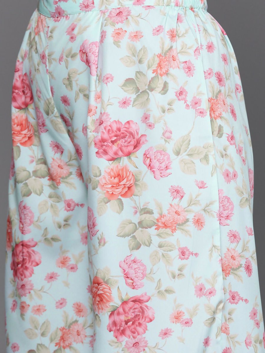 Ahalyaa Women's Traditional Wear Co-ords - Powder Blue - Swadesiicart