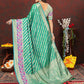 Lorenvalley Fashion Teal Soft Silk Woven Design with Zari Weaving Leheriya Design Saree - Swadesiicart