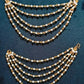 NVR Pearl Studded Classic Gold-Polished 5 Line Ear Chain Ear Cuff | Swadesiicart