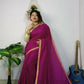 Exclusive Collection Beautiful Khadi Cotton Handloom Saree With Beautiful Zari Border - Purple - Swadesiicart
