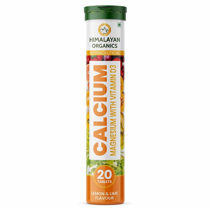 Himalayan Organics Calcium, Magnesium With Vitamin D3 Lemon & Lime Flavour Tablets | Swadesiicart