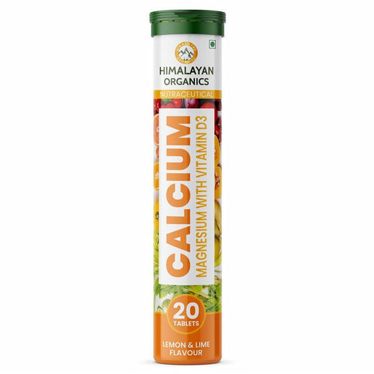 Himalayan Organics Calcium, Magnesium With Vitamin D3 Lemon & Lime Flavour Tablets | Swadesiicart