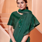 Green Lycraflock Work, Seuqins Embroidery, Handwork Shoulder Butta Saree - Norita Hit - Swadesiicart