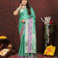 Lorenvalley Fashion Teal Soft Silk Woven Design with Zari Weaving Leheriya Design Saree - Swadesiicart
