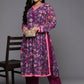 Ahalyaa Women's Traditional wear Kurta Set - Purple | Swadesiicart