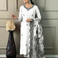 White Viscose chanderi Stitched Suit With Dupatta - Tanisha | Swadesiicart