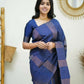 Partywear Designer Blue Banarasi Silk Fancy Saree - Starwalk | Swadesiicart