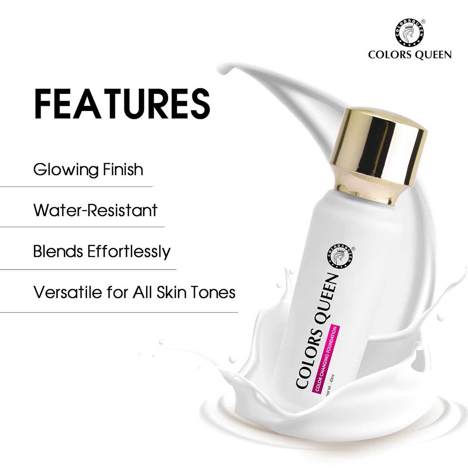 Colors Queen Color Changing Foundation | Swadesiicart