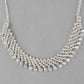 VOJ Silver Plated AD Stone Studded Necklace With Earrings Jewellery Set - Swadesiicart