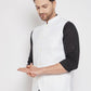 Even Apparels White Cotton Men Woven Nehru Jacket | Swadesiicart