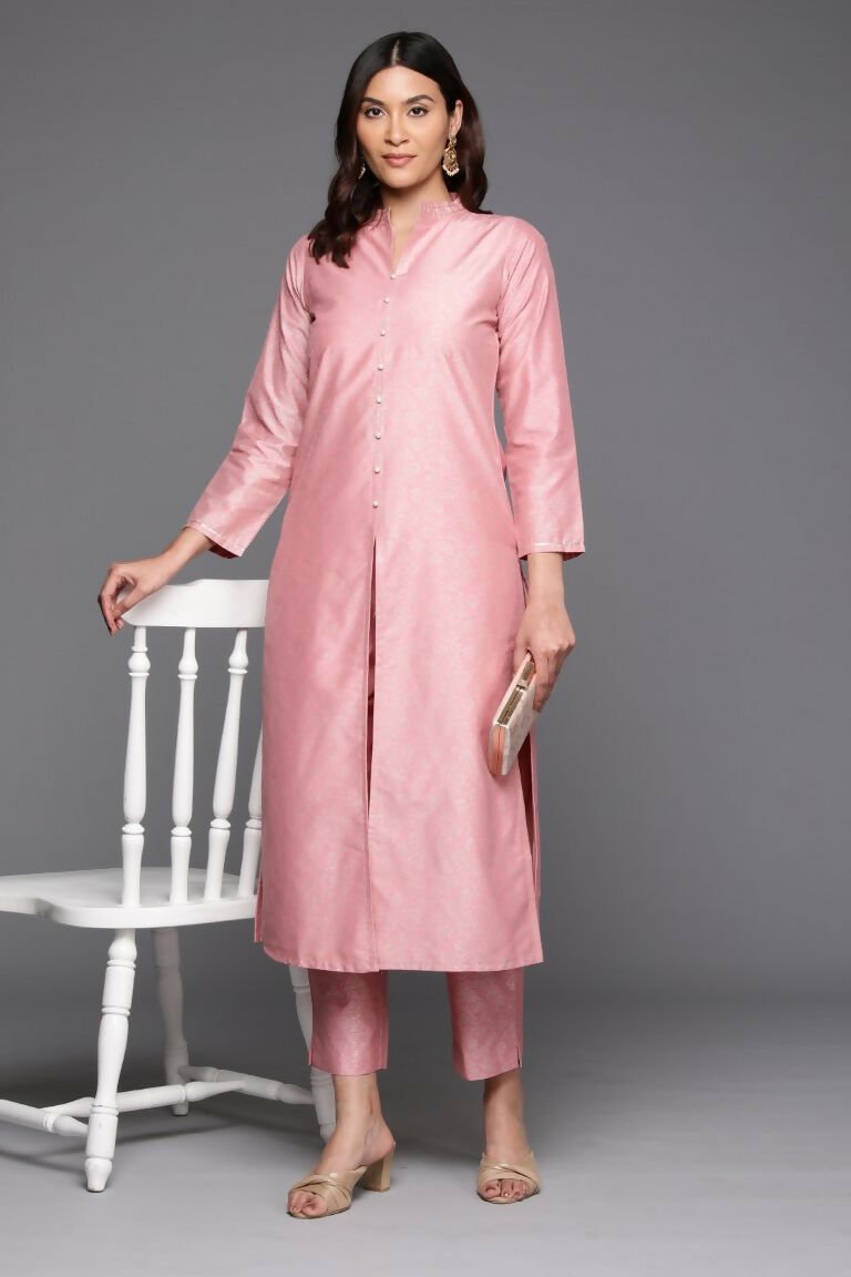 Ahalyaa Women's Traditional wear Kurta Set - Pink | Swadesiicart
