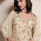 Anaita Off White Heavy Chinon With Embroidery Sharara Suit (bottom Stitched)