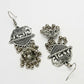 NVR Women's Silver-Toned Elephant Design German Silver Oxidised Dome Shaped Jhumka Earrings | Swadesiicart