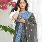 Beatitude Grey Slub Cotton Floral Jamdani Saree