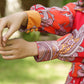 Yufta Red And Yellow Printed Satin Co-Ords - Swadesiicart