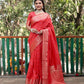 Lorenvalley Premium Bandhej Patola Silk Sarees with kanchi Borders and Contrast Zari Weaving borders Saree - Red - Swadesiicart