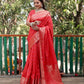Lorenvalley Premium Bandhej Patola Silk Sarees with kanchi Borders and Contrast Zari Weaving borders Saree - Red - Swadesiicart
