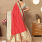 Lorenvalley Fashion Red Soft Silk weaving Design Rich Zari Weaving Saree - Swadesiicart