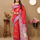 Lorenvalley Fashion Red Soft Paithani Silk Woven Design Rich Meenakari Zari Weaving Pallu Saree - Swadesiicart