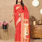 Lorenvalley Fashion Red Soft Paithani Silk Woven Design Rich Zari Meenakari Weaving Saree - Swadesiicart