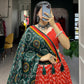 Lorenvalley Red Tussar Silk Lehenga Leheriya Patola Print Border With Choli Bandhej Print With Bandhej Print Gotta Patti Lace Border Dupatta | Swadesiicart