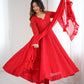 Lorenvalley Fashion Red Faux Georgette Lukhnowi Sequence Work Anarkali Kurta Pant With Dupatta Set - Swadesiicart