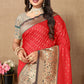 Lorenvalley Fashion Red Soft Silk weaving Design Rich Zari Weaving Saree - Swadesiicart