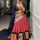 Lorenvalley Red Pure Cotton Lehenga Choli Embellishes With Gamthi Work And Mirror Work Touch Up To Make Everyone Feel The Stories Of Navratri Traditions | Swadesiicart