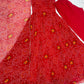 Lorenvalley Fashion Red Soft Chiffon Bandhej Fabric Print Fully Flair Anarkali With Pant Dupatta Set - Swadesiicart