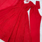 Lorenvalley Fashion Red Faux Georgette Lukhnowi Sequence Work Anarkali Kurta Pant With Dupatta Set - Swadesiicart