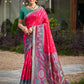 Anaita Red Soft Silk Saree With Floral Printed Work With Blouse