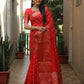 Lorenvalley Premium Pure Handmade Bandhej Kanjivaram silk saree with Zari Weaving Rich Pallu saree - Rust - Swadesiicart