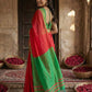 Anaita Red Cotton Printed Saree With Blouse